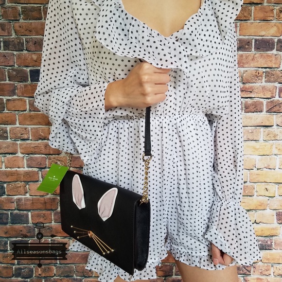 🔽 Kate spade Cali hop to it rabbit clutch black - Picture 4 of 4